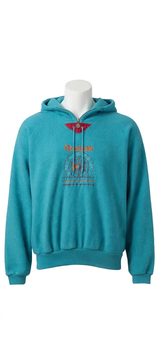 Vintage Reebok Hoodie Teal - Embroidered Logo - Size 14 - 90s Fleece