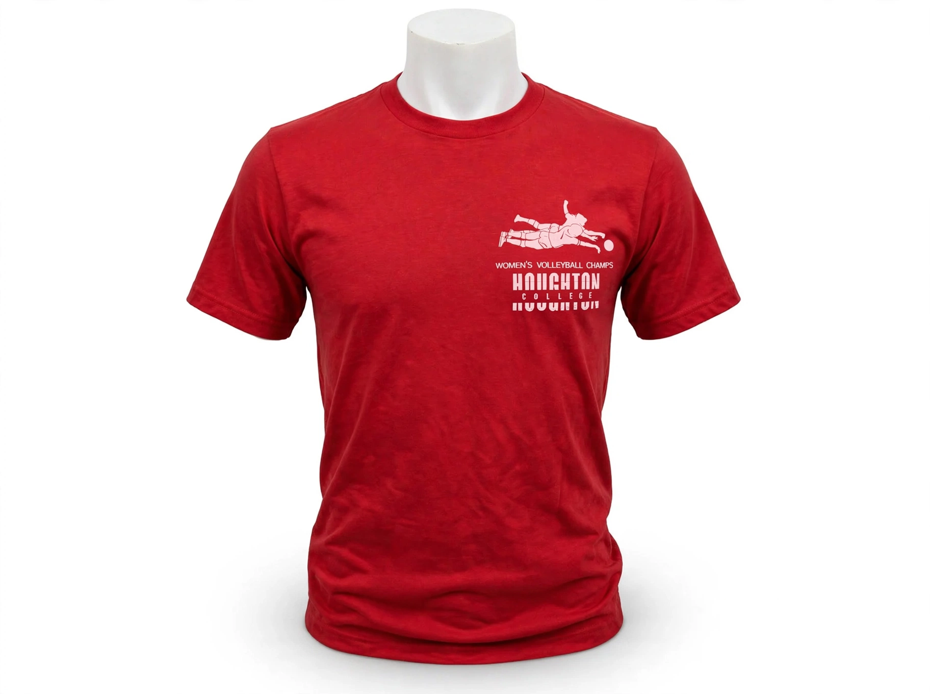 College Women's Volleyball Champs T-Shirt - Red - Vintage College Tee - single stitch-XL