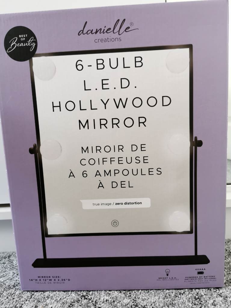 Danielle Creations Hollywood 6 Bulb LED Mirror Table Black