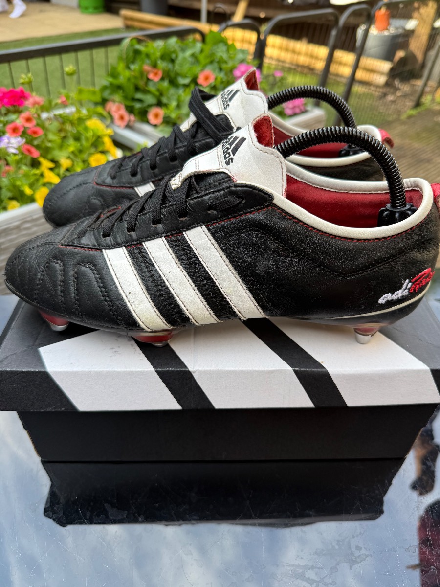 Adidas AdiPure IV TRX SG Football Boots – Black/White/Red – UK 8