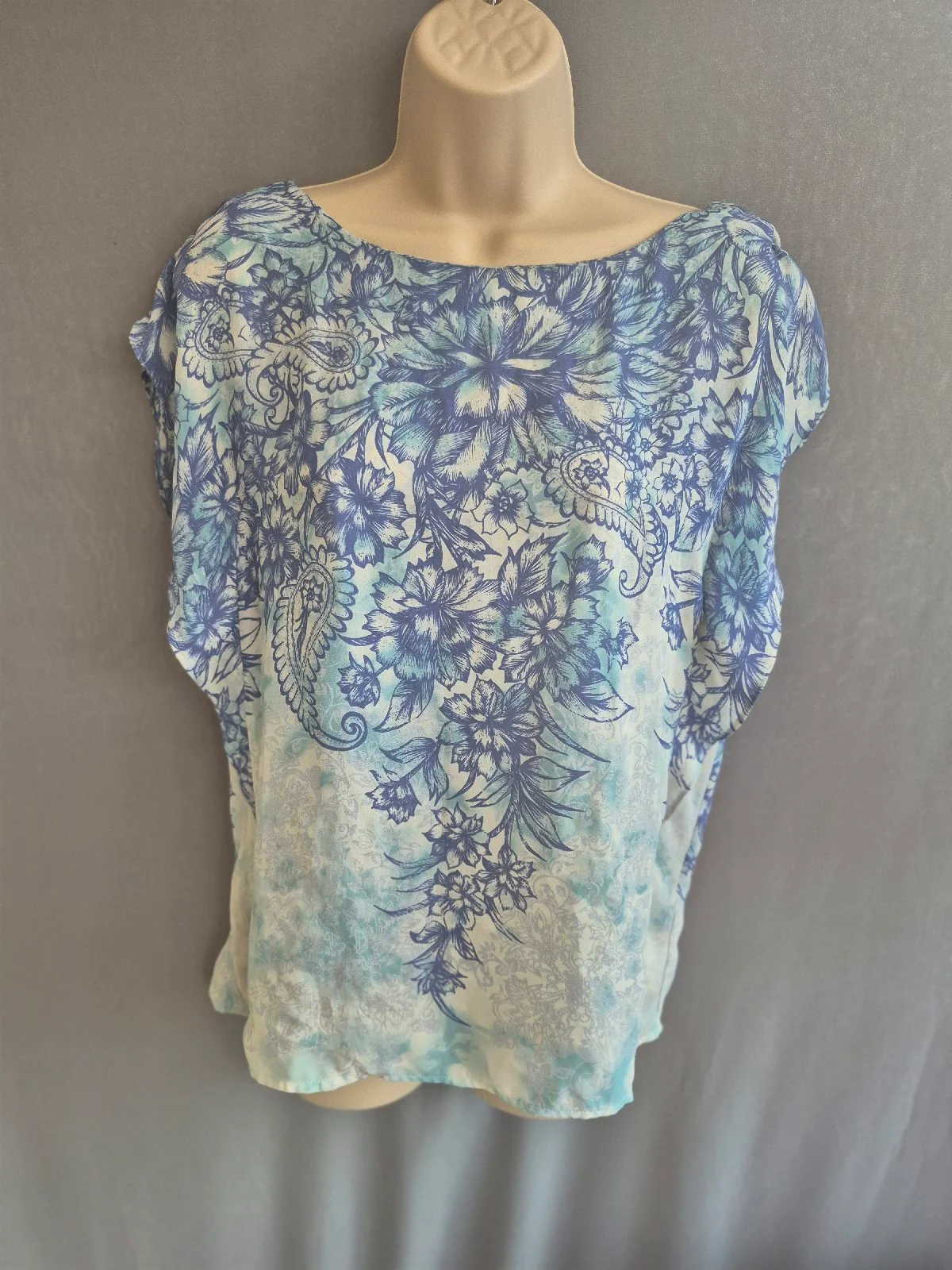 Warehouse Medium Floral Blouse V Back Frill Summer Boho