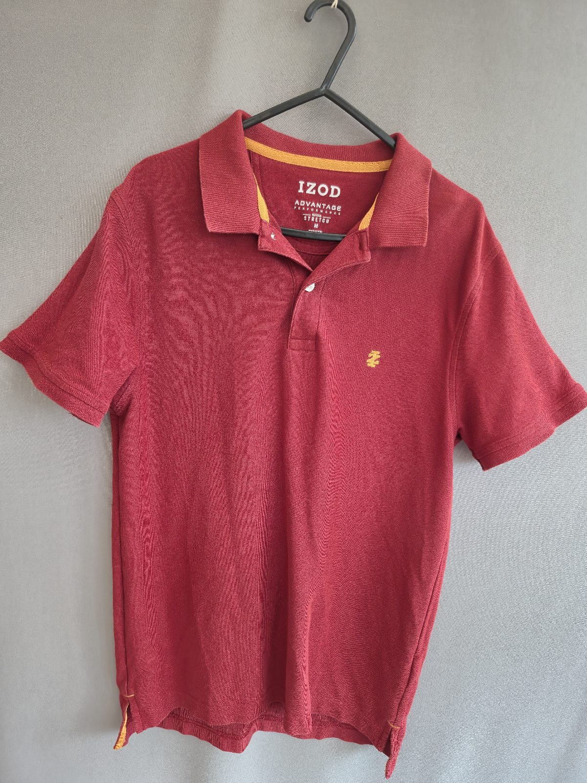 IZOD Advantage Performance Polo Medium Mens Burgundy Golf Top Summer Casual