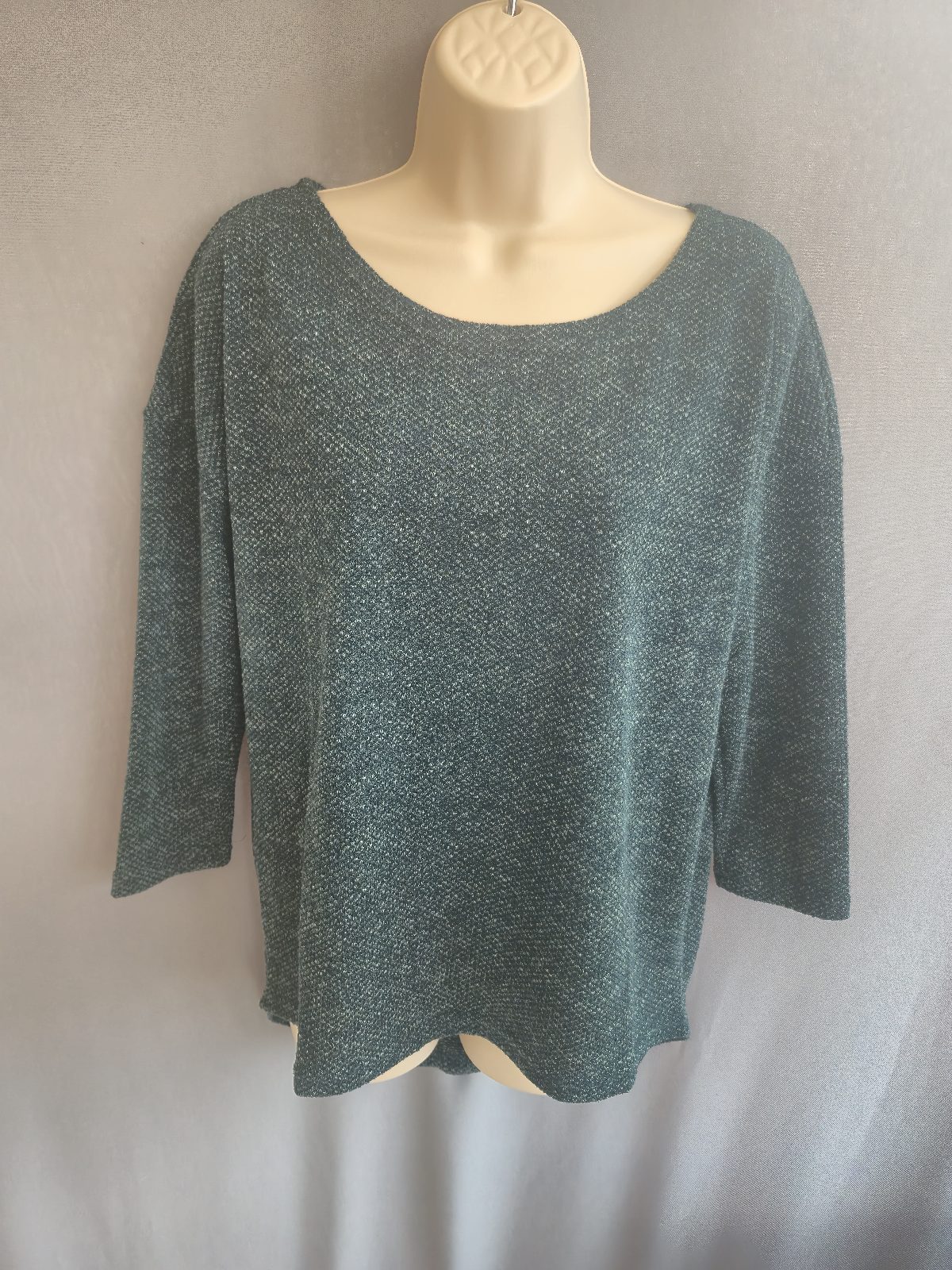 Textured Knit Jumper Small 3/4 Sleeves New
