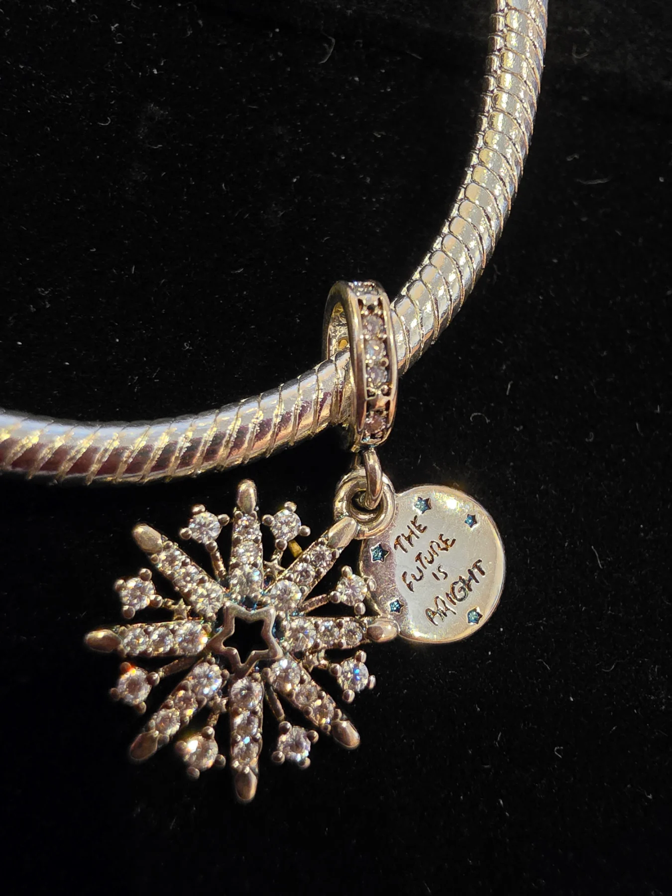 Pandora Sparkling Firework double dangle Charm