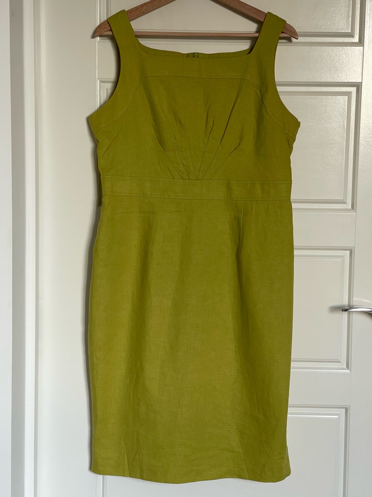 M&S Apple Green Linen Blend Sleeveless Midi Dress – UK 14