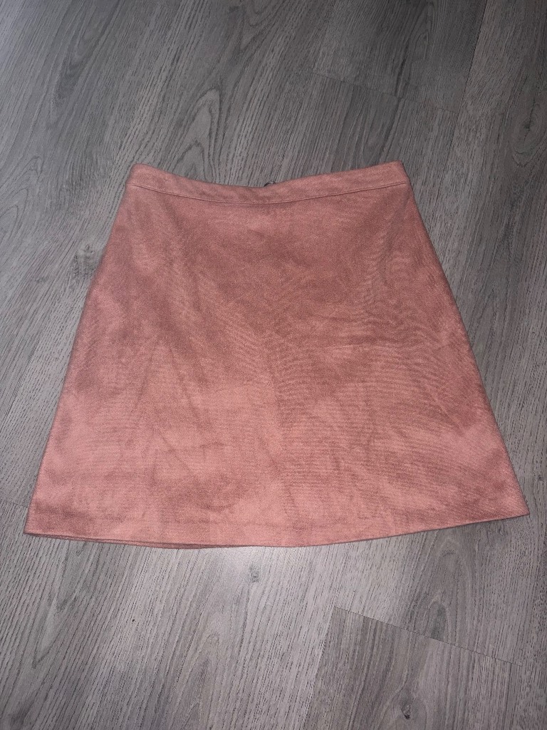 Pink faux suede skirt size 8