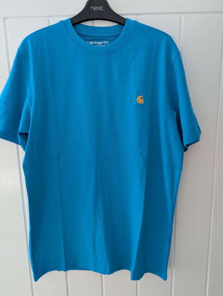 Carhartt WIP S/S Chase T-Shirt - Vibrant Turquoise Blue BNWOT