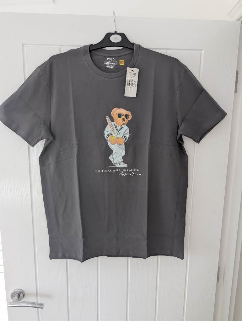 Brand New Polo Ralph Lauren Tennis Bear T-Shirt - Grey (Size XL)
