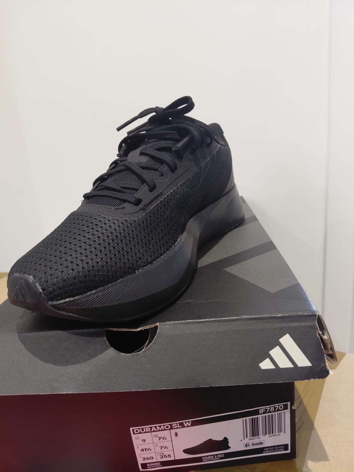 Adult Adidas Duramo Black Mesh Running Trainers - UK Size 7.5 - Brand New with Box