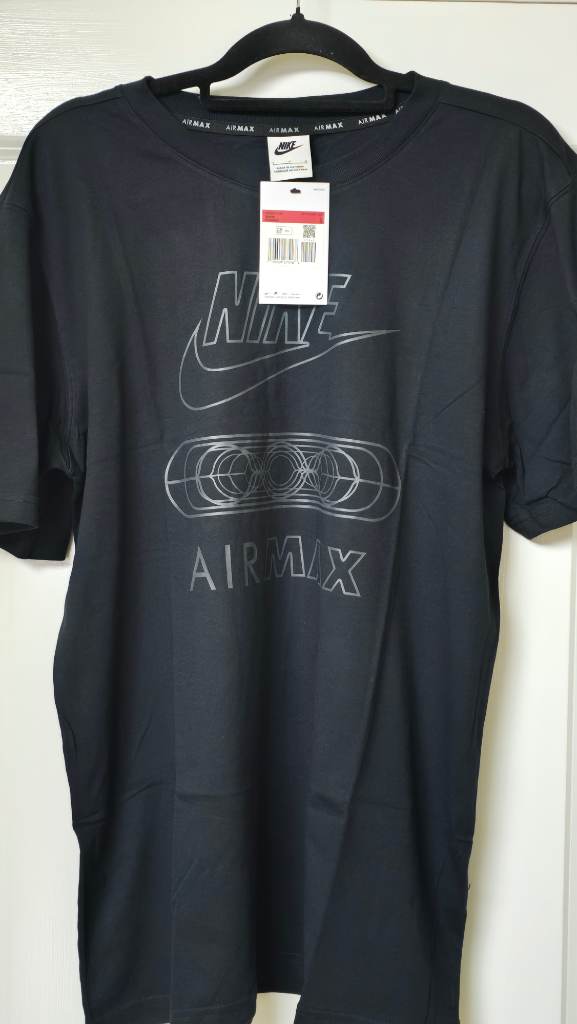 Mens nike air max t shirt colour black size large brand new