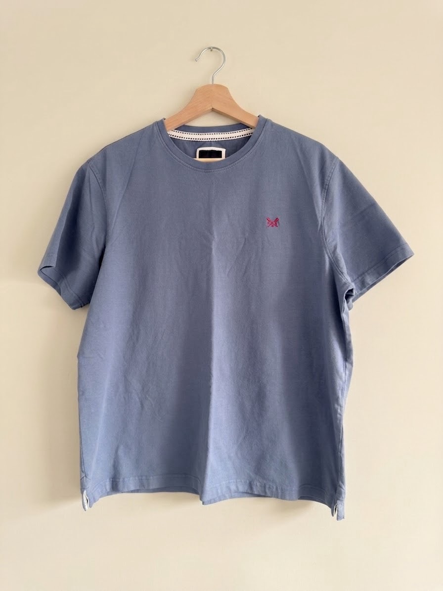 Crew Clothing Company Men's Blue Short Sleeve Cotton T-Shirt Size XL