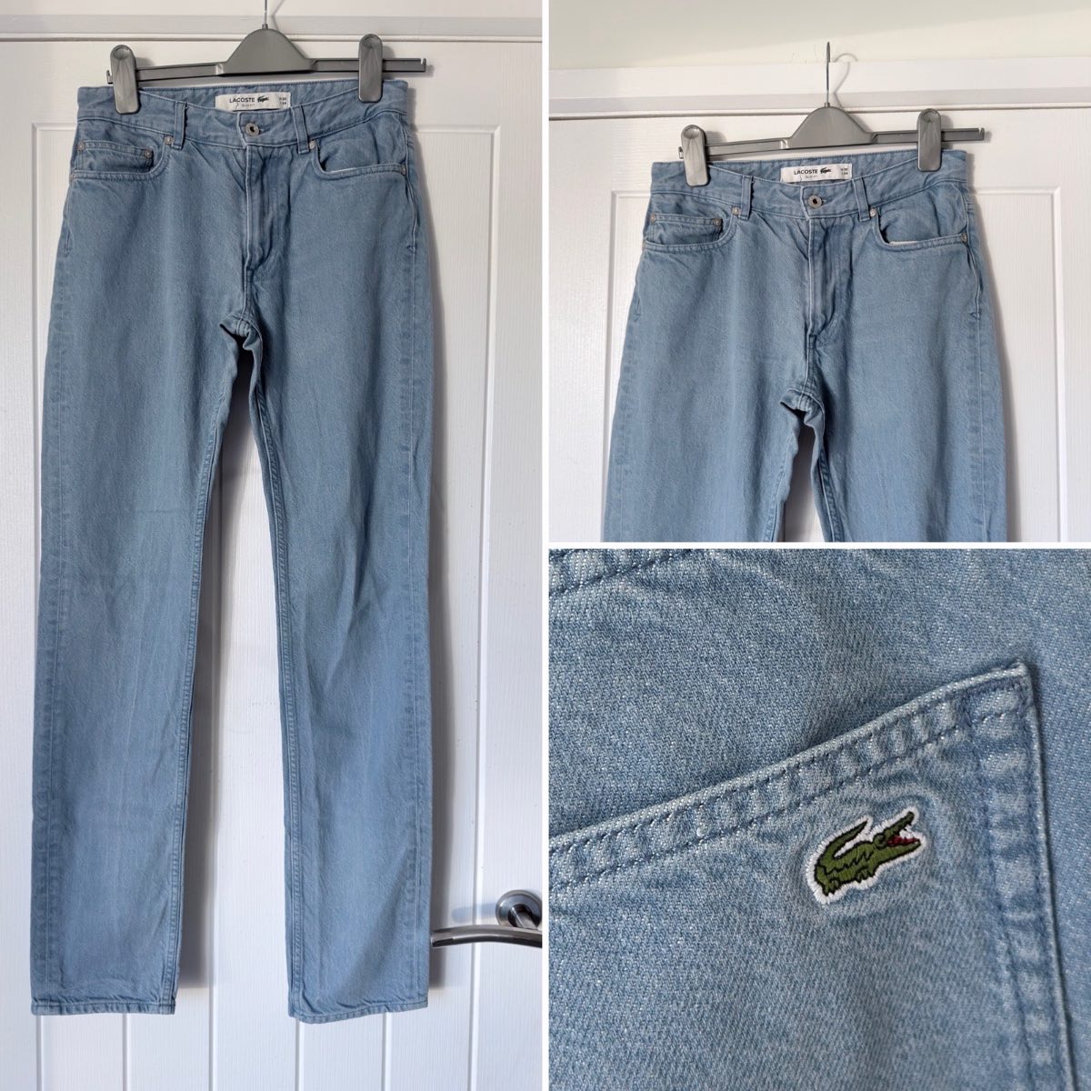 Lacoste Jeans Men’s Slim Fit Light Blue Denim Pants W30 L34 Designer Summer Casua