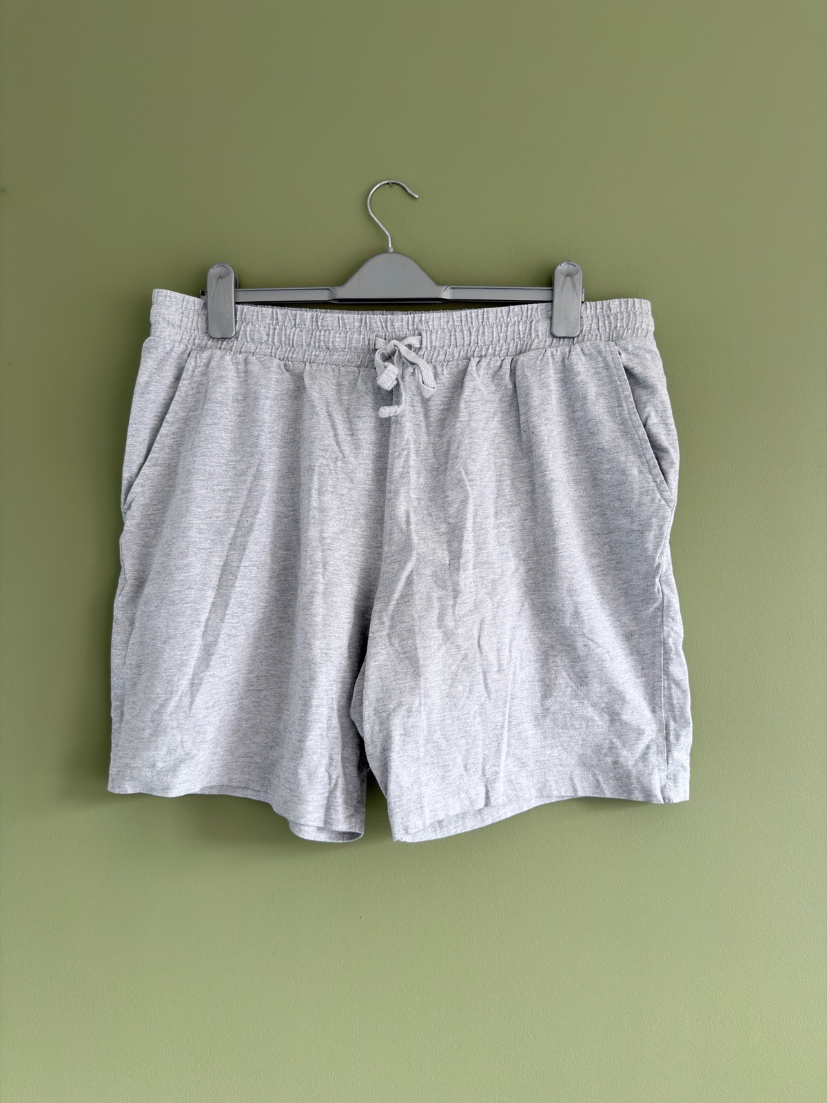 NEXT Men's Grey Marl Jersey Sweat Shorts Pyjamas Loungewear Drawstring Waist Size XL