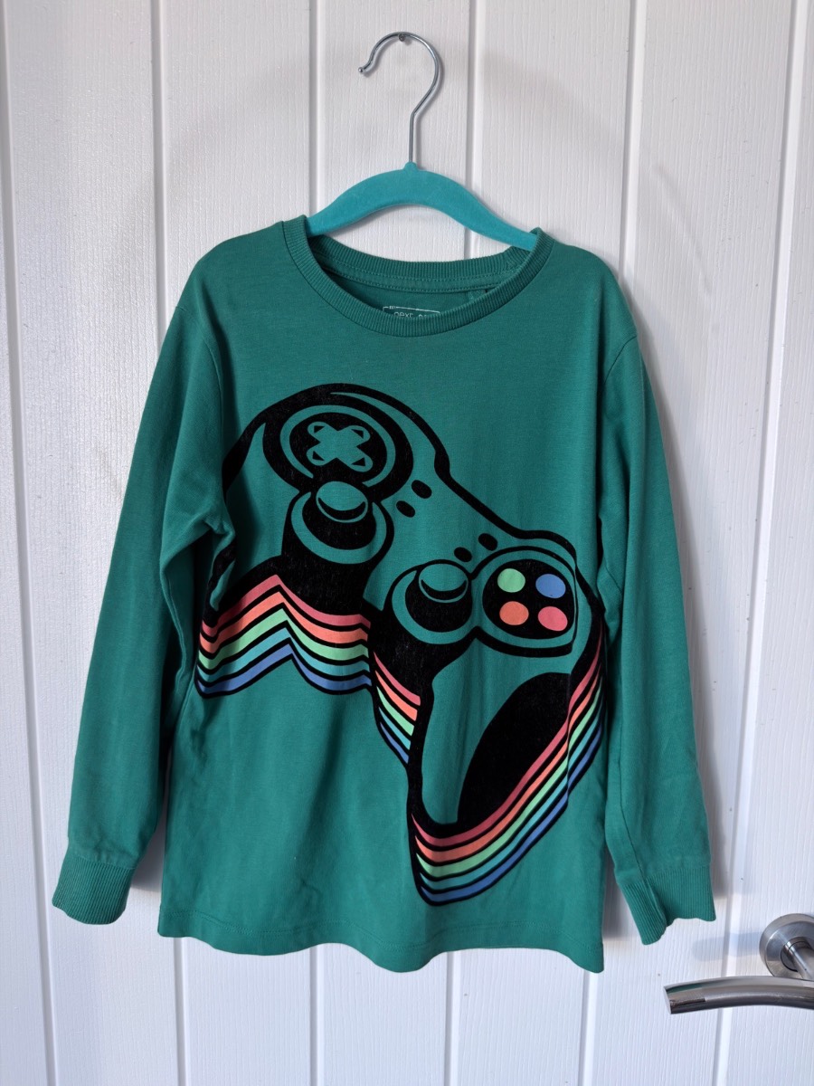 Next Boys Green Gamer Gaming Long Sleeve Top | Age 7 Years