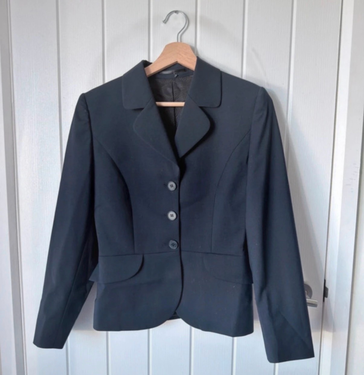 Brook Taverner Susa Navy Blue Wool Blend Blazer Jacket Sophisticated Size UK 6R