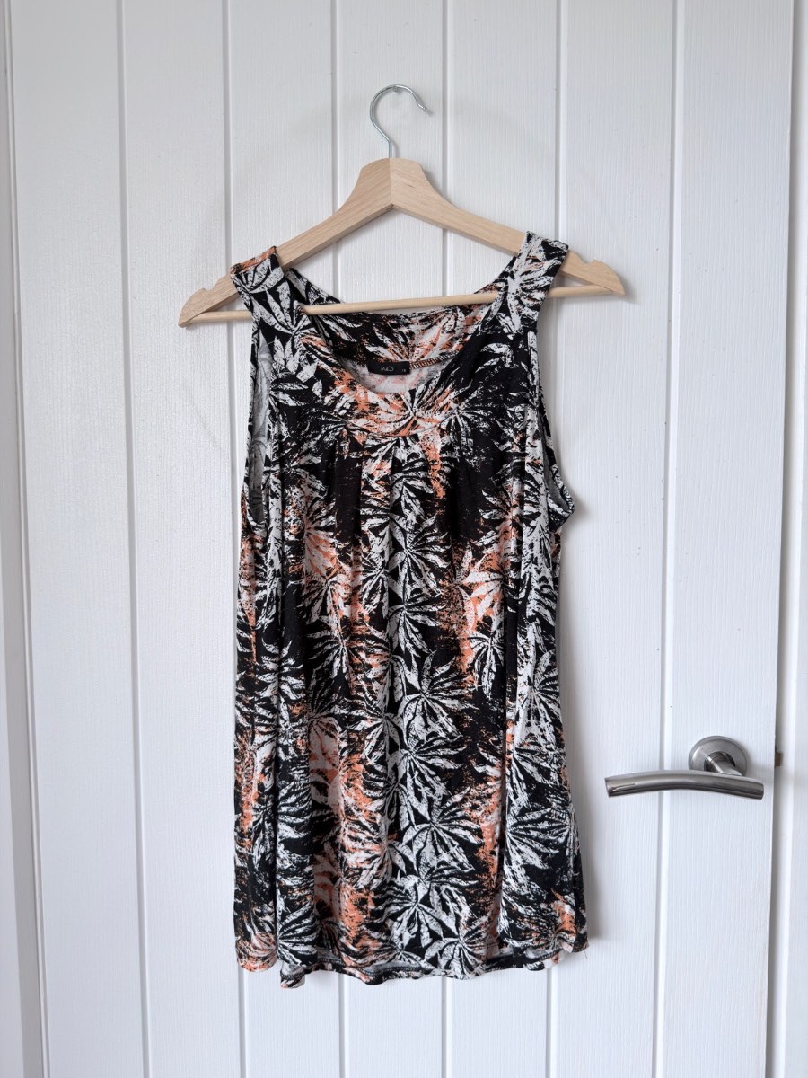 M&Co Womens Palm Leaf Print Sleeveless Tank Top Vest Size UK 18