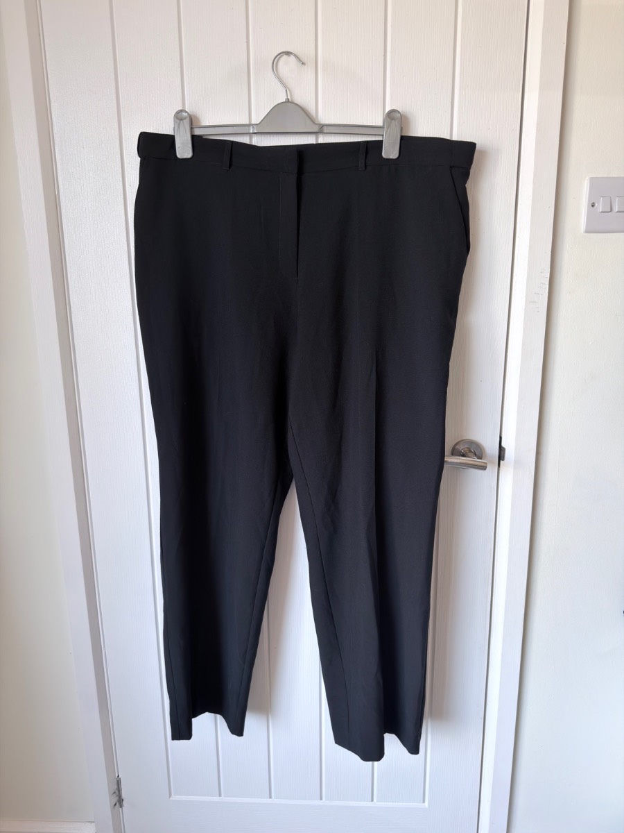 Papaya Curve Black Smart Tailored Trousers Size UK 22 Workwear