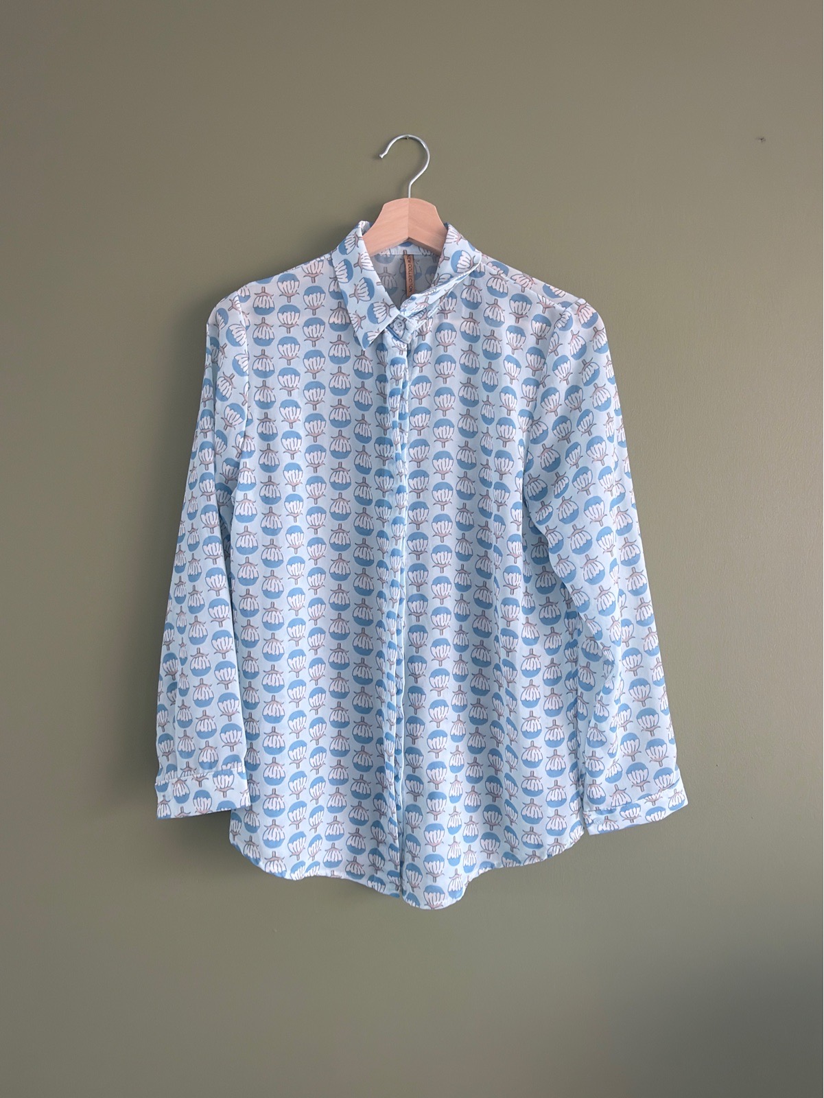 Point Moda New Collection Italian Light Blue Shirt Blouse Made in Italy Size 5