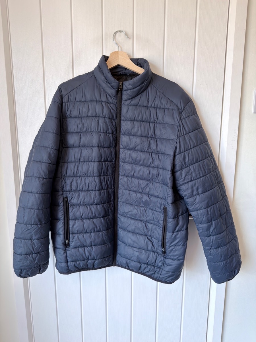TU Man Navy Blue Padded Puffer Jacket Lightweight Sorona Aura Insulation Size L