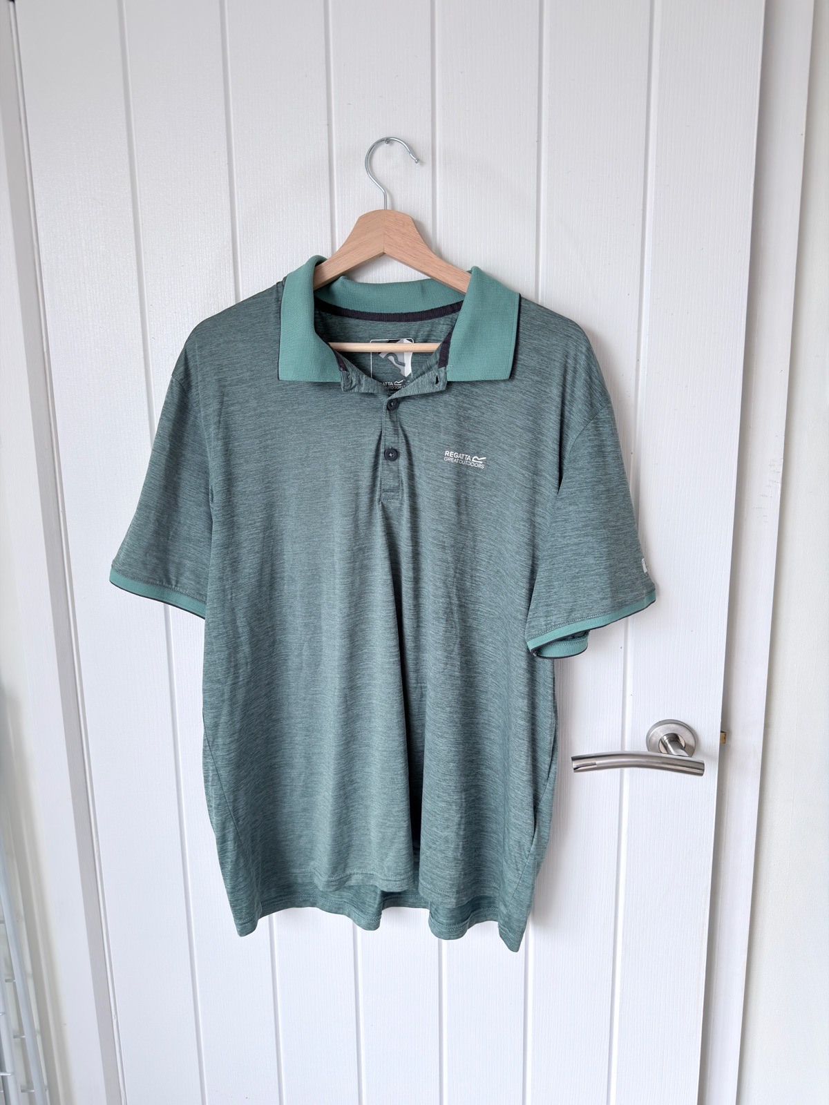 Regatta Great Outdoors Men's Green Marl Short Sleeve Polo Shirt Size XXL