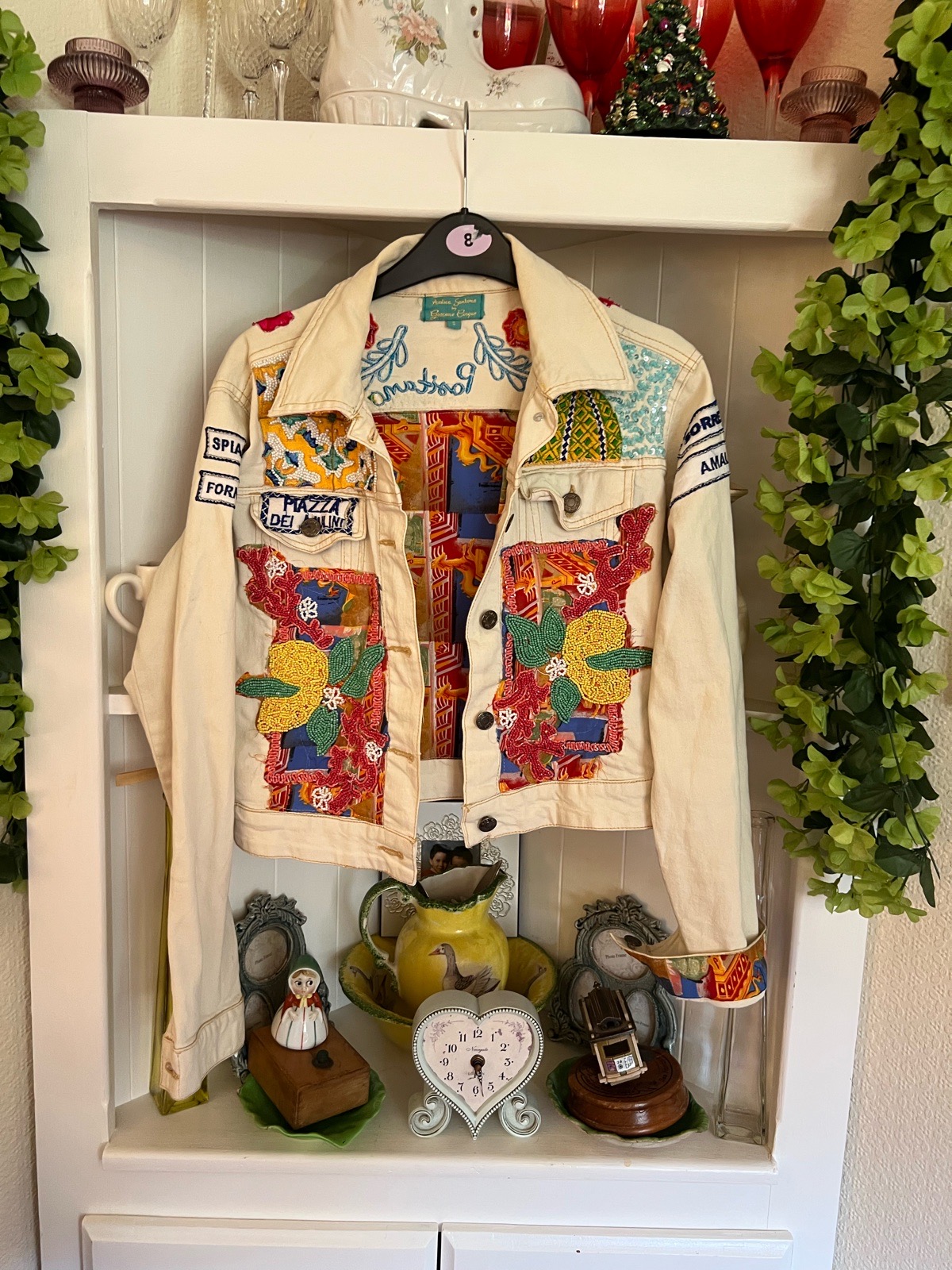 Antonia Positano Beaded Denim Jacket - Size 8