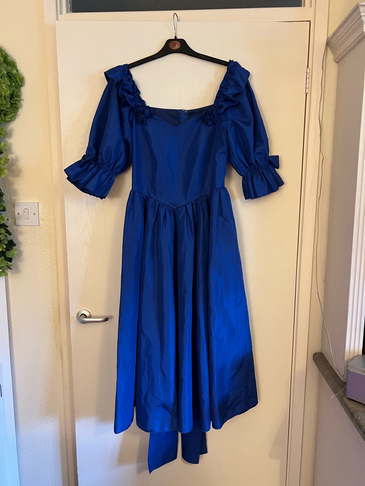 Vintage 1980’s Colbalt Blue Taffeta Ballgown - Size 8/ 20