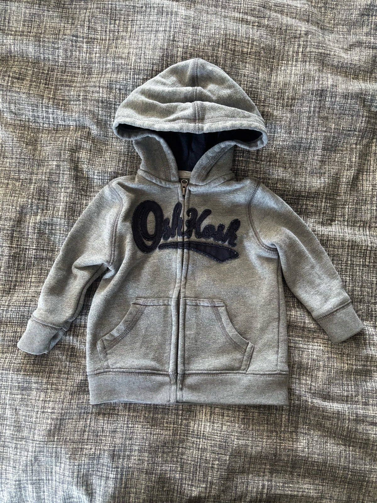 OshKosh B'gosh Grey Zip-Up Logo Hoodie – 6-9 Months