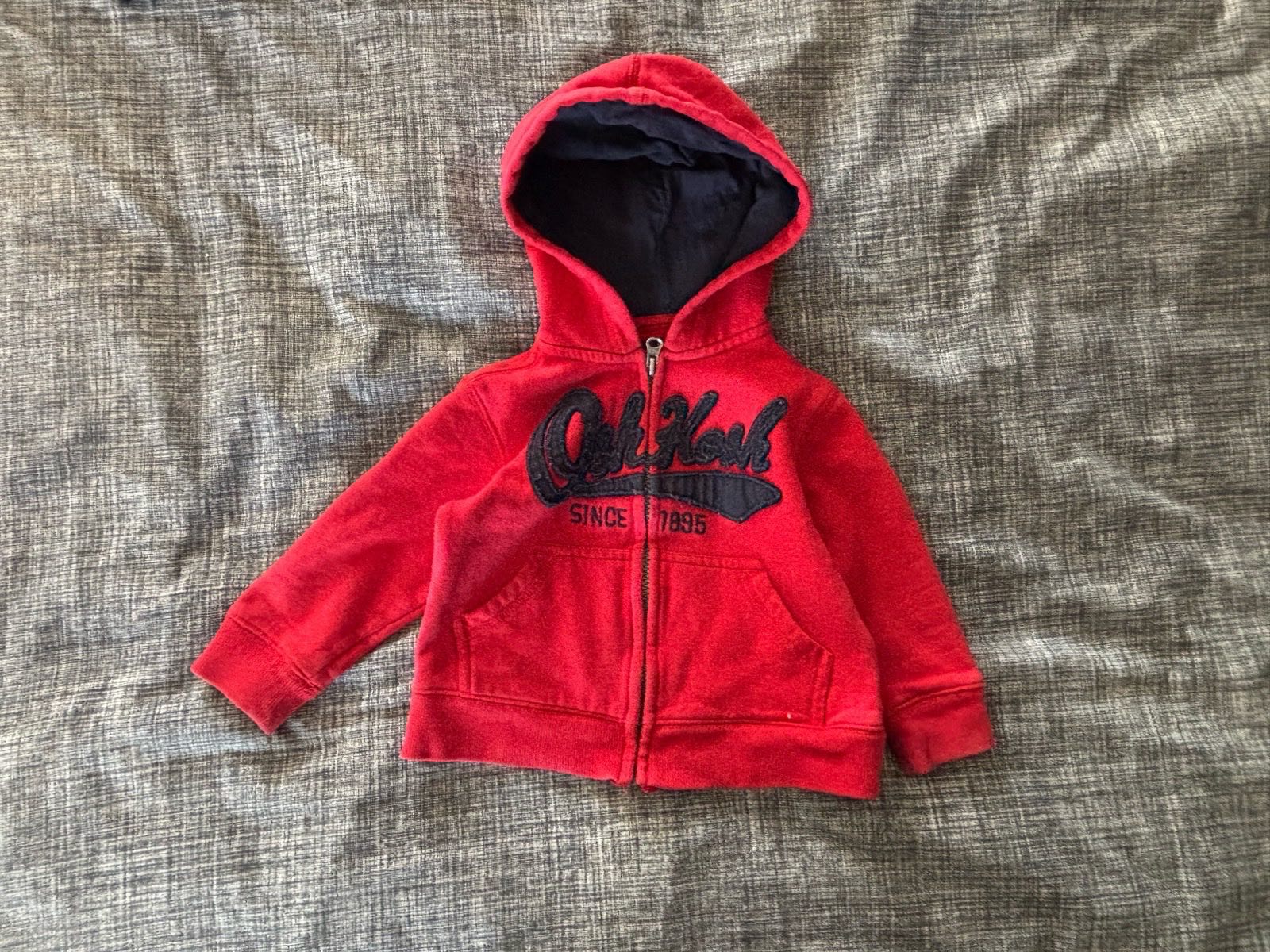 OshKosh B'gosh Boys Red Zip-Up Hoodie – Size 2T (Toddler)
