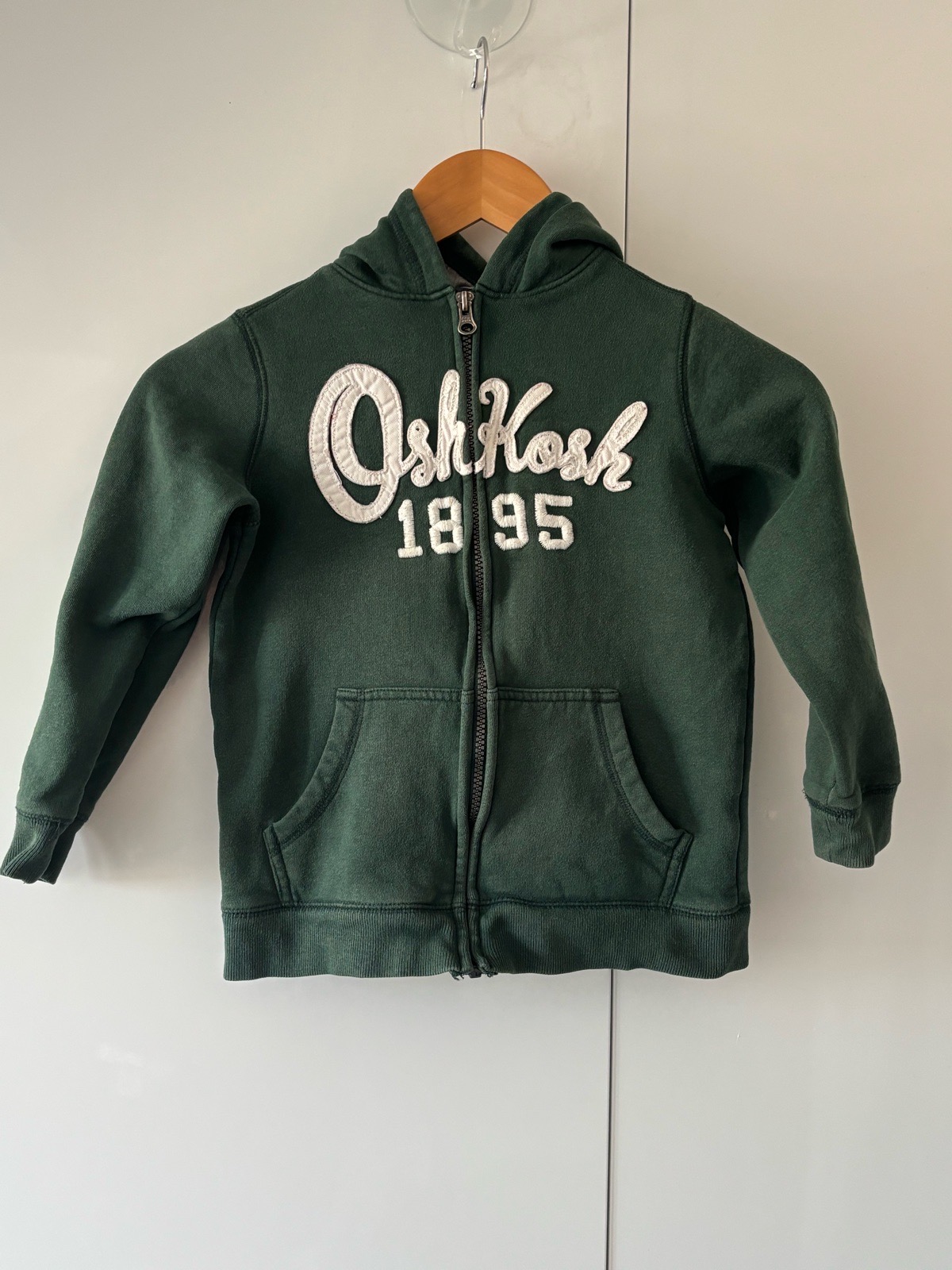 OshKosh B'Gosh Forest Green Zip-Up Hoodie – Size 7 (Kids)
