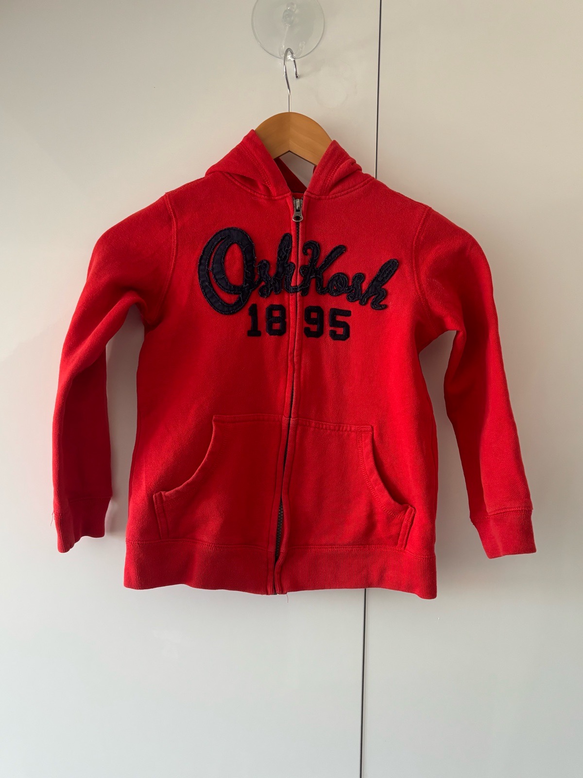 OshKosh B'gosh Boys Red Full-Zip Hoodie – Size 7