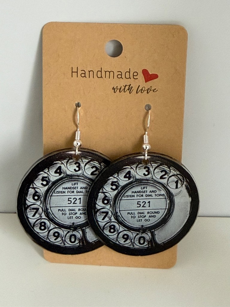 Sterling Silver Earrings - Retro Telephones - Brand New & Sealed!!