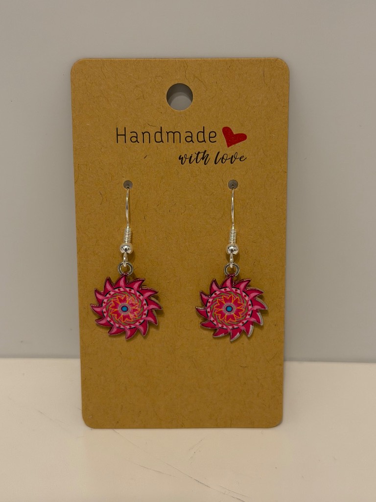 Sterling Silver Earrings - Multi Coloured Spiral - Brand New & Sealed!!