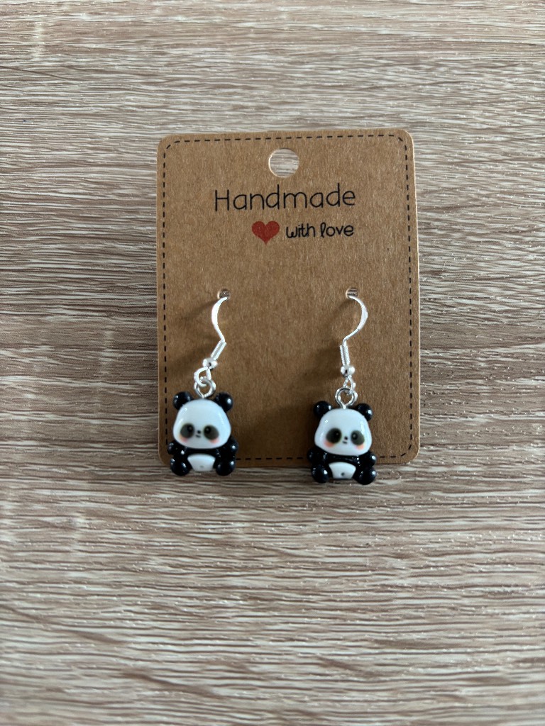 Sterling Silver Earrings - Pandas - Brand New & Sealed!!