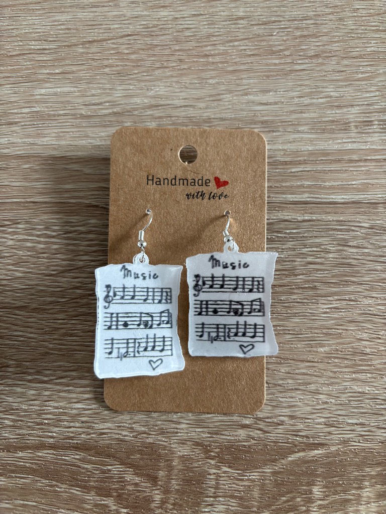 Sterling Silver Earrings - Musical Transcription - Brand New & Sealed!!