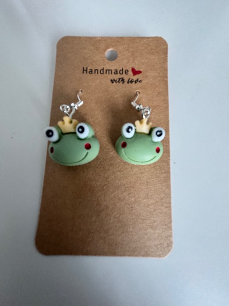 Sterling Silver Earrings - Frog with Crown - Brand New & Sealed!!