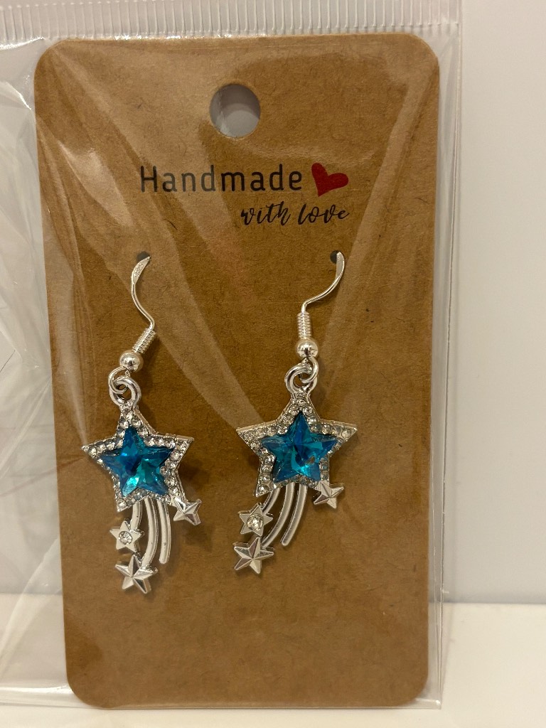 Sterling Silver Earrings - Shooting Star (Turquoise) - Brand New & Sealed!!