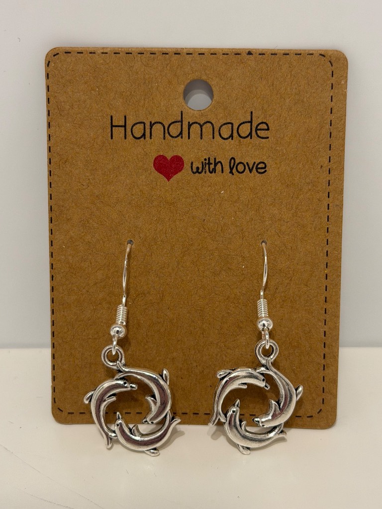 Sterling Silver Earrings - Dolphins - Brand New & Sealed!!
