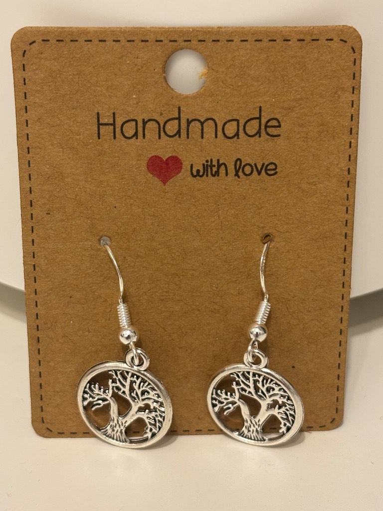 Sterling Silver Earrings - Circle Tree of Life - Brand New & Sealed!!