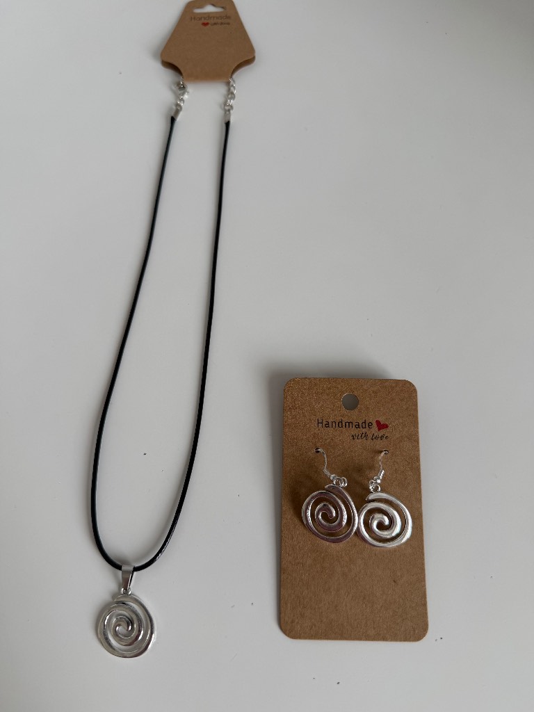 Sterling Silver Earrings & Necklace - Swirls - Brand New & Sealed!!