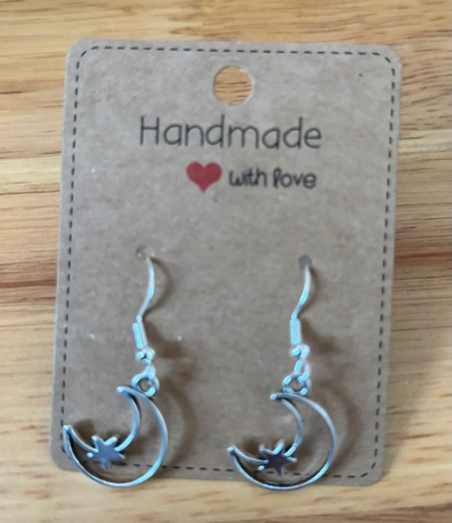 Sterling Silver Earrings - Moon & Star - Brand New & Sealed!!