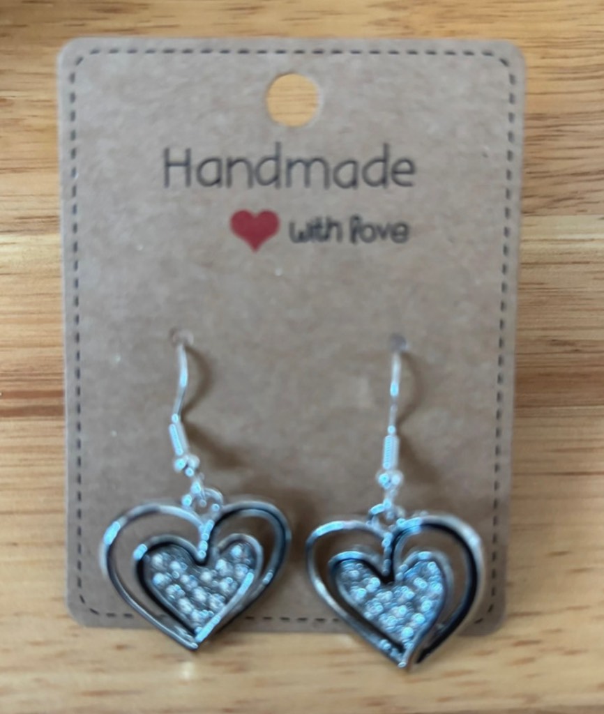 Sterling Silver Earrings - Gem Hearts - Brand New & Sealed!!