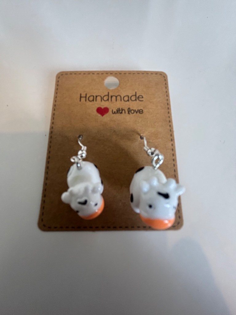 Sterling Silver Earrings - Cows - Brand New & Sealed!!
