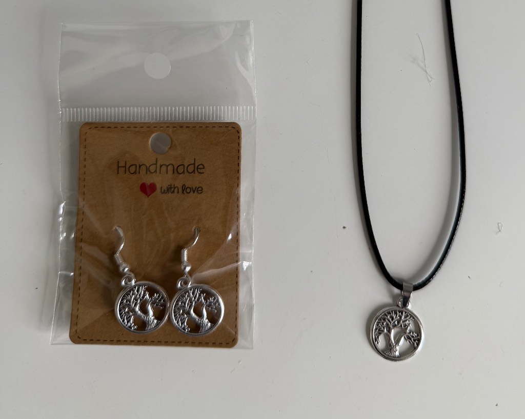 Sterling Silver Earrings & Necklace - Circle Tree of Life - Brand New & Sealed!!