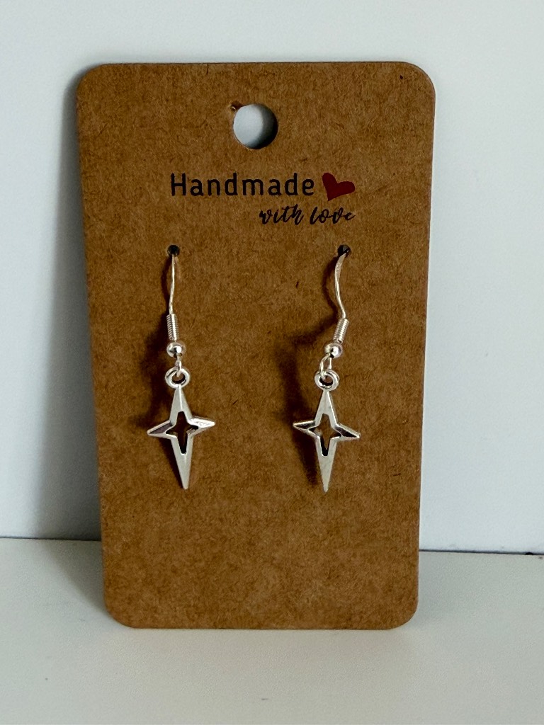 Sterling Silver Earrings - Pointy Star - Brand New & Sealed!!