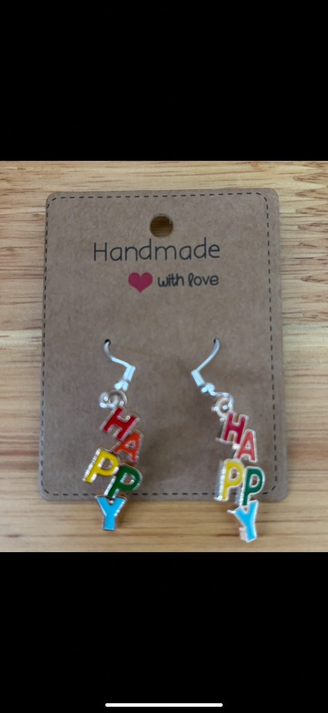 Sterling Silver Earrings - Happy - Brand New & Sealed!!