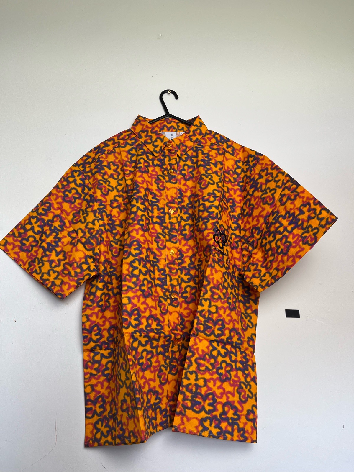 Collusion poplin shirt in abstract floral print