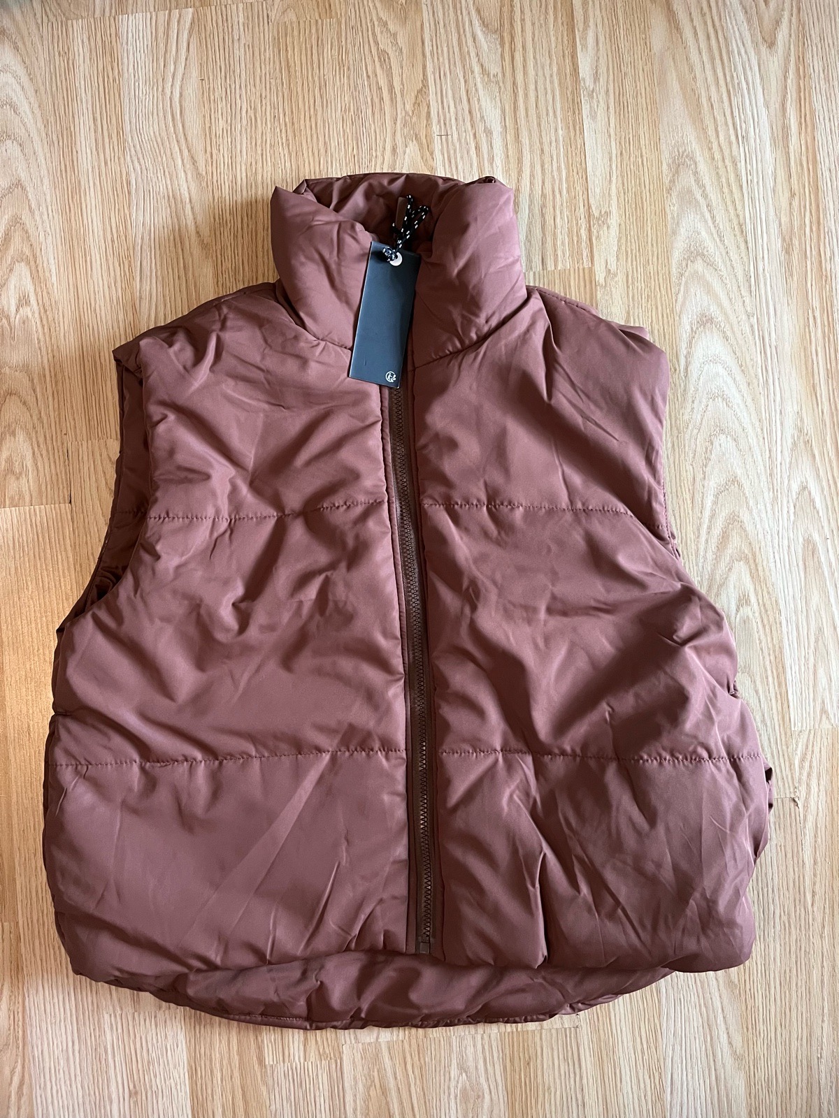 Threadbare giraffe padded gilet in chocolate brown