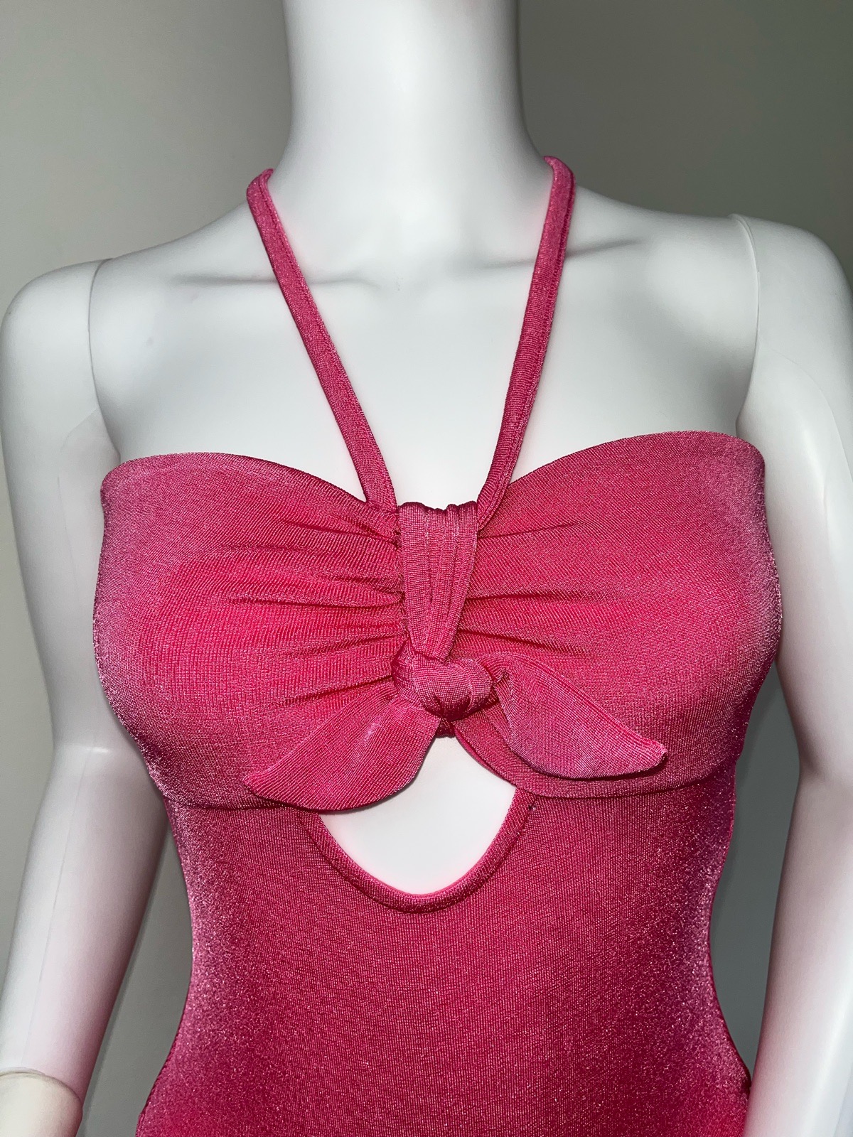 Miss Selfridge petite slinky bodysuit in pink