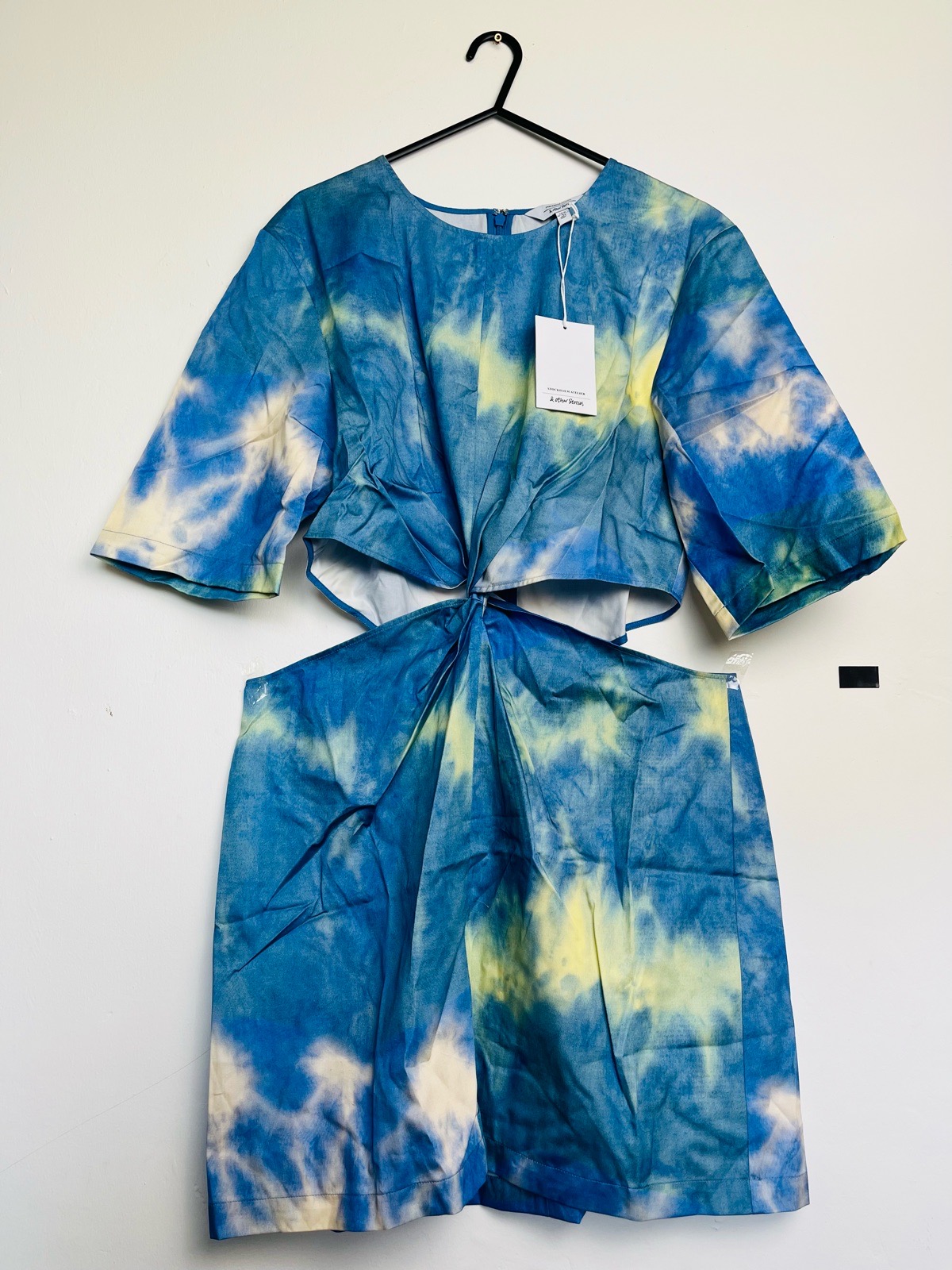 Tie dye print cut out mini dress
