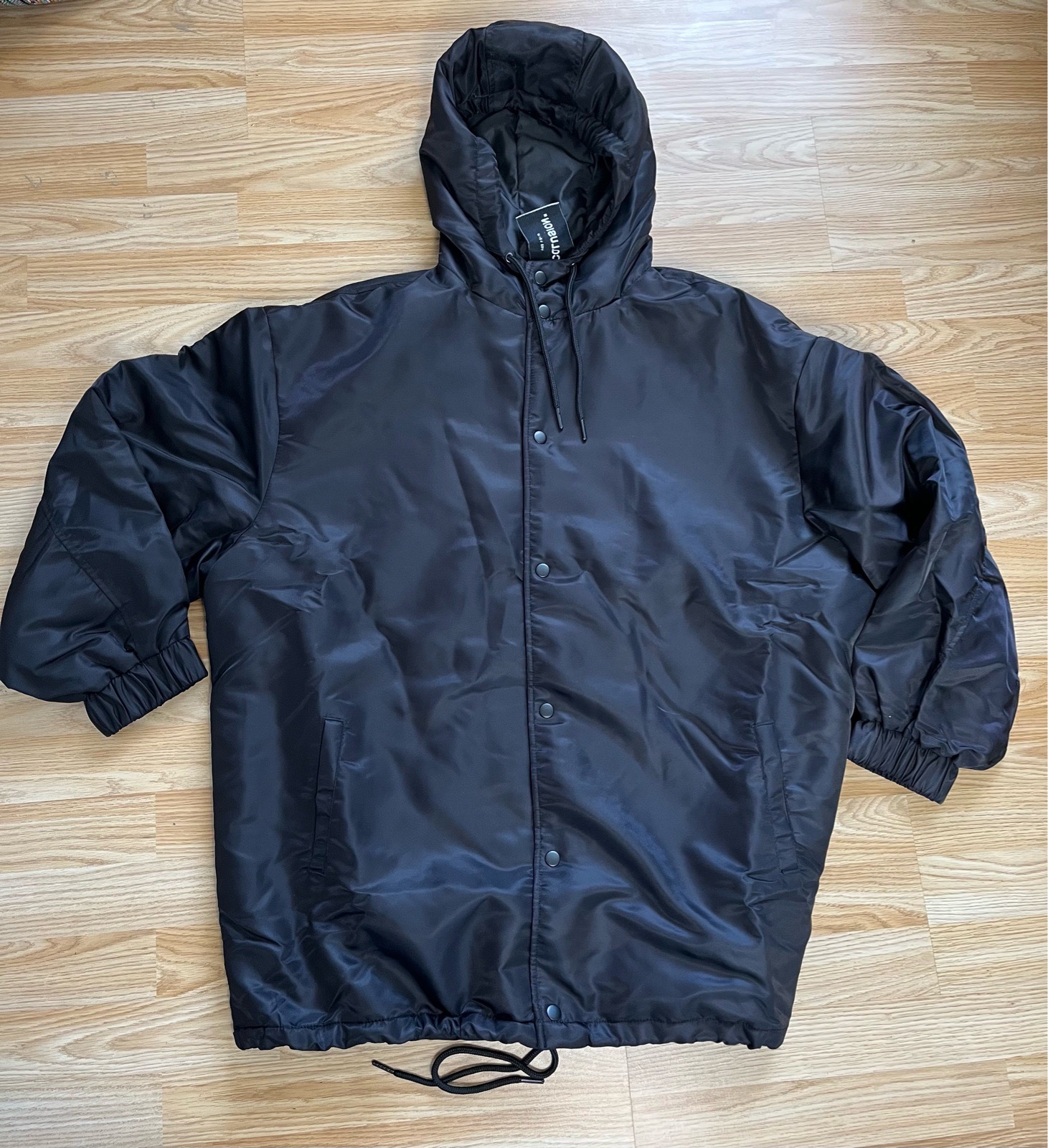 Collusion coach jacket with hood in black